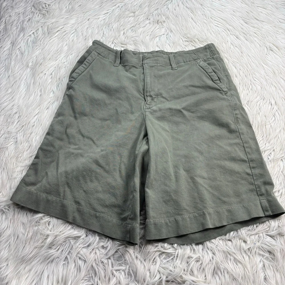 American Eagle Women's 4 Green High Rise Trouser Shorts Bermuda Jorts Preppy